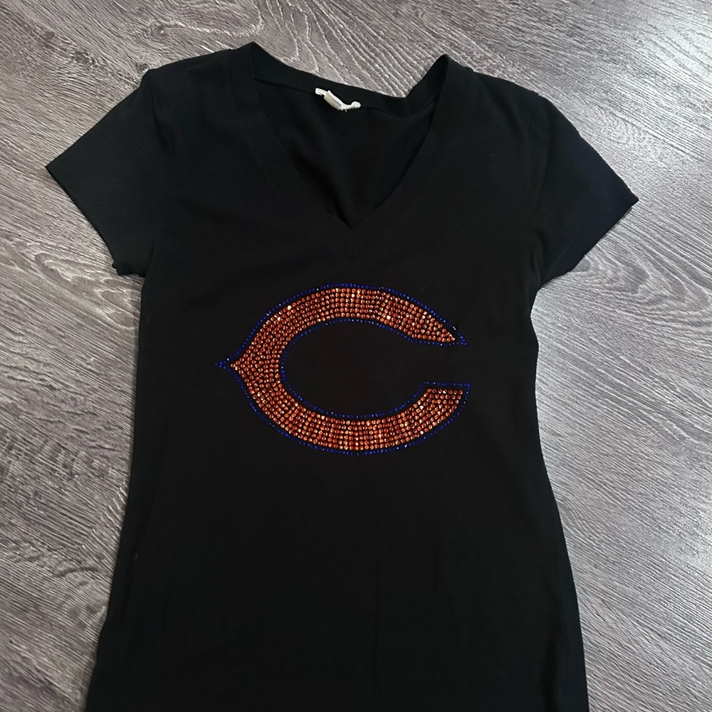 Urban Outfitters Black Tee with Orange and Blue Design